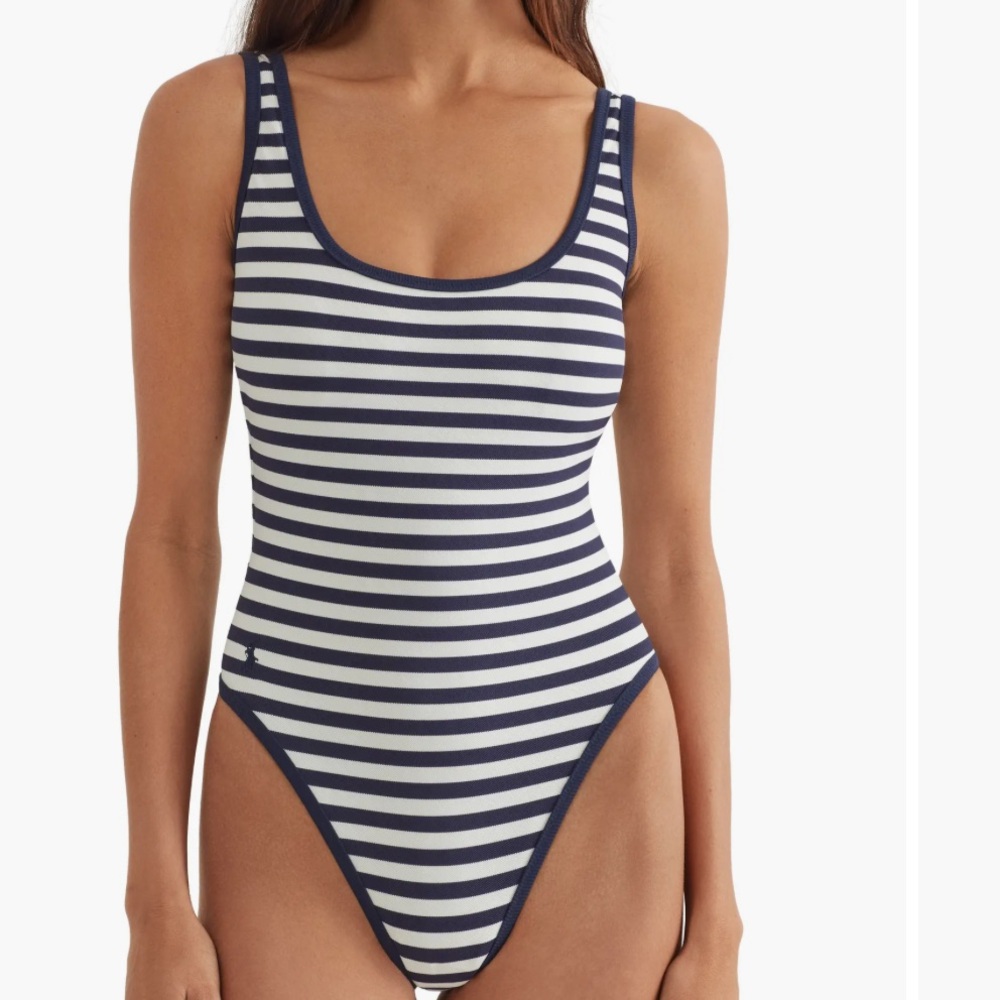 Polo Ralph Lauren Stripe Scoop One-Piece Swimsuit